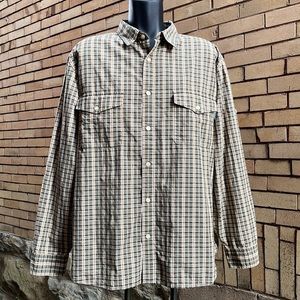 Woolrich Olive Green & Tan Plaid Button Down Long Sleeve Shirt Size 2X